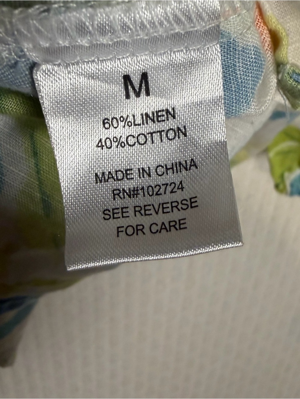 Hester Orchard Linen Blend Floral Peasant Blouse Beachy Top Off Shoulder Size M - Picture 4 of 10